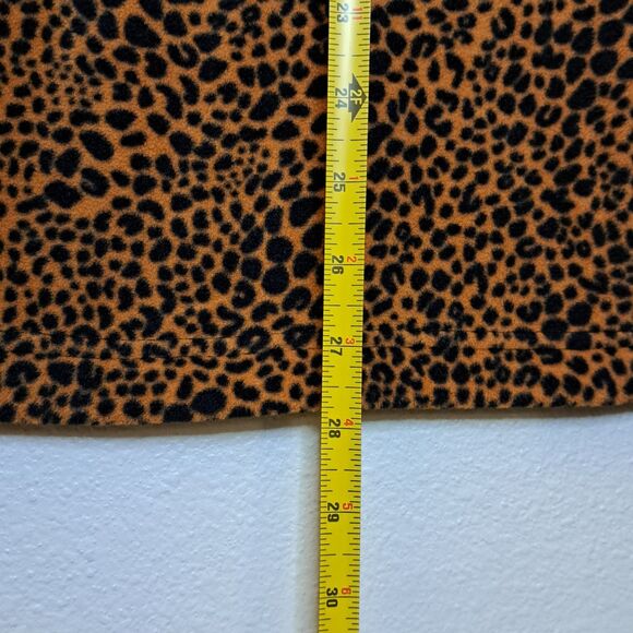 Land's End Women Cheetah Print Pullover 1/4 Zip Front Fleece Sweater M - Picture 3 of 11